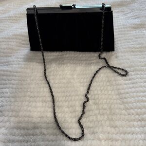 Jessica McClintok satin clutch.